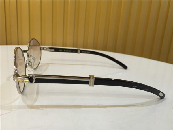 Cartier 7550178 55 22 Black Curve Cattle Horn Sunglasses In Silver Brown sophia furla bg